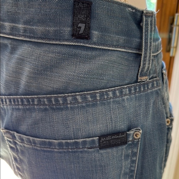7 For All Mankind Blue Straight Leg Jeans Versatile Style - Picture 6 of 16